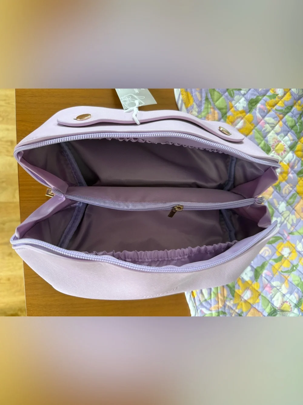 Maison Minimalist Saly Lay-flat Makeup Bag - Lilac